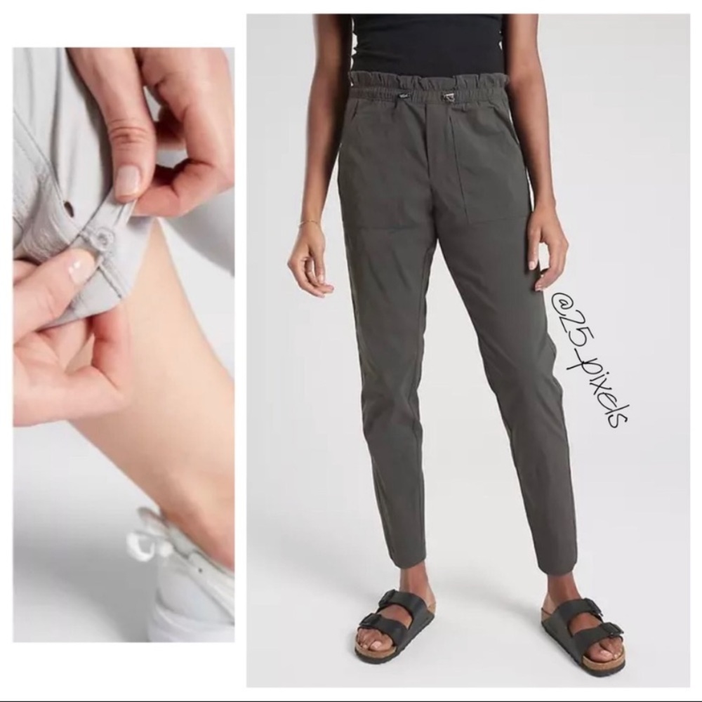 athleta trekkie paper bag pants size 8
